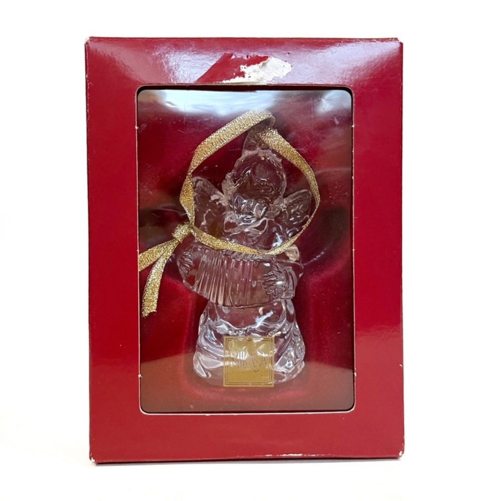 Mikasa Crystal Angel Accordion Ornament Heavenly Music Clear Christmas Austria
